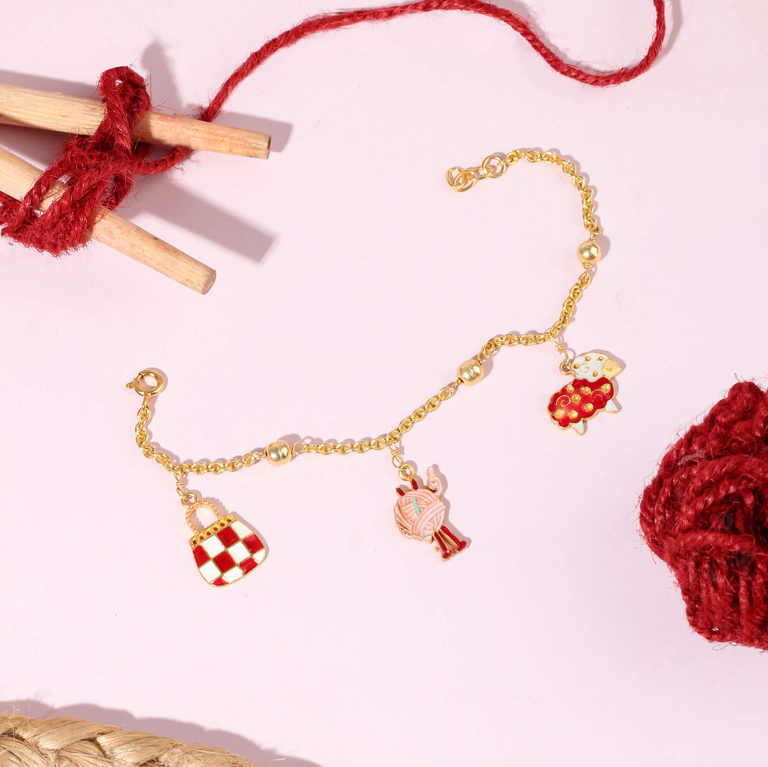 Red Charms bracelet