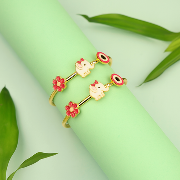 Elephant evil eye flower Bangle