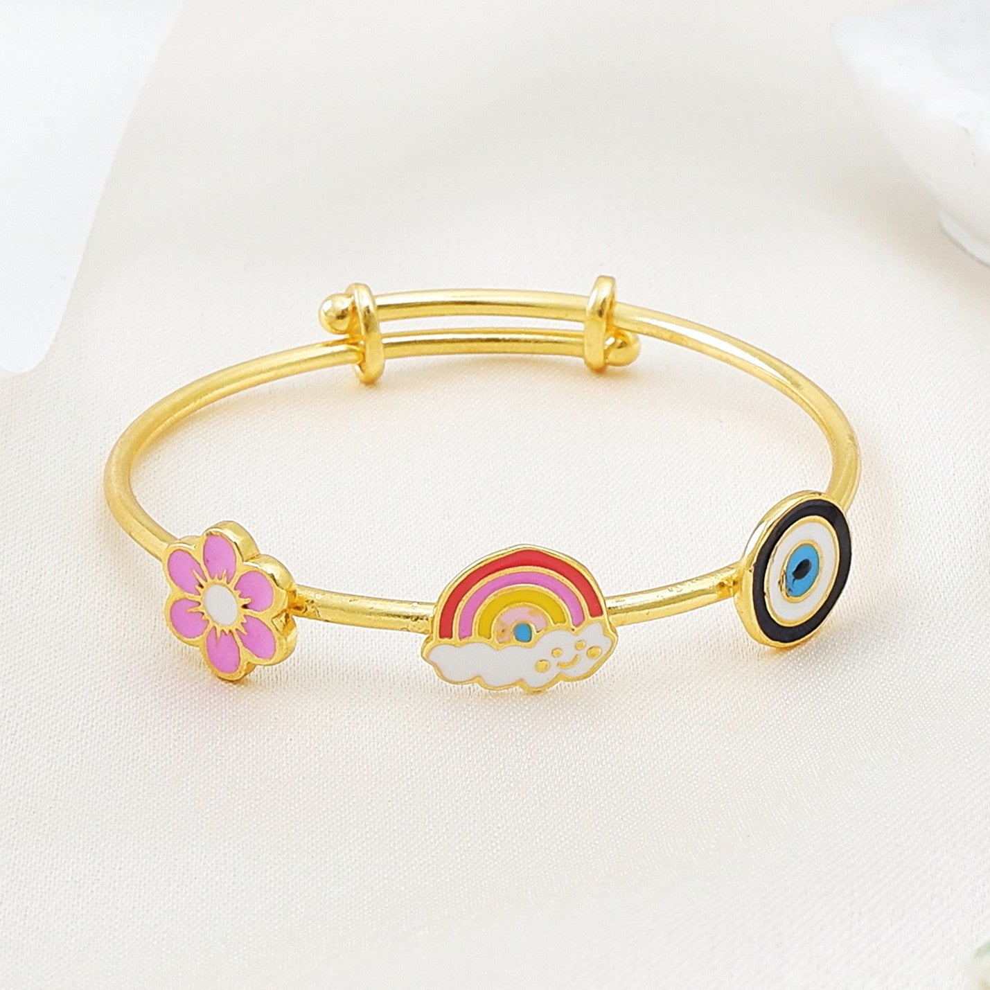 Translation missing: en.Flower Rainbow Evil Eye Bangle