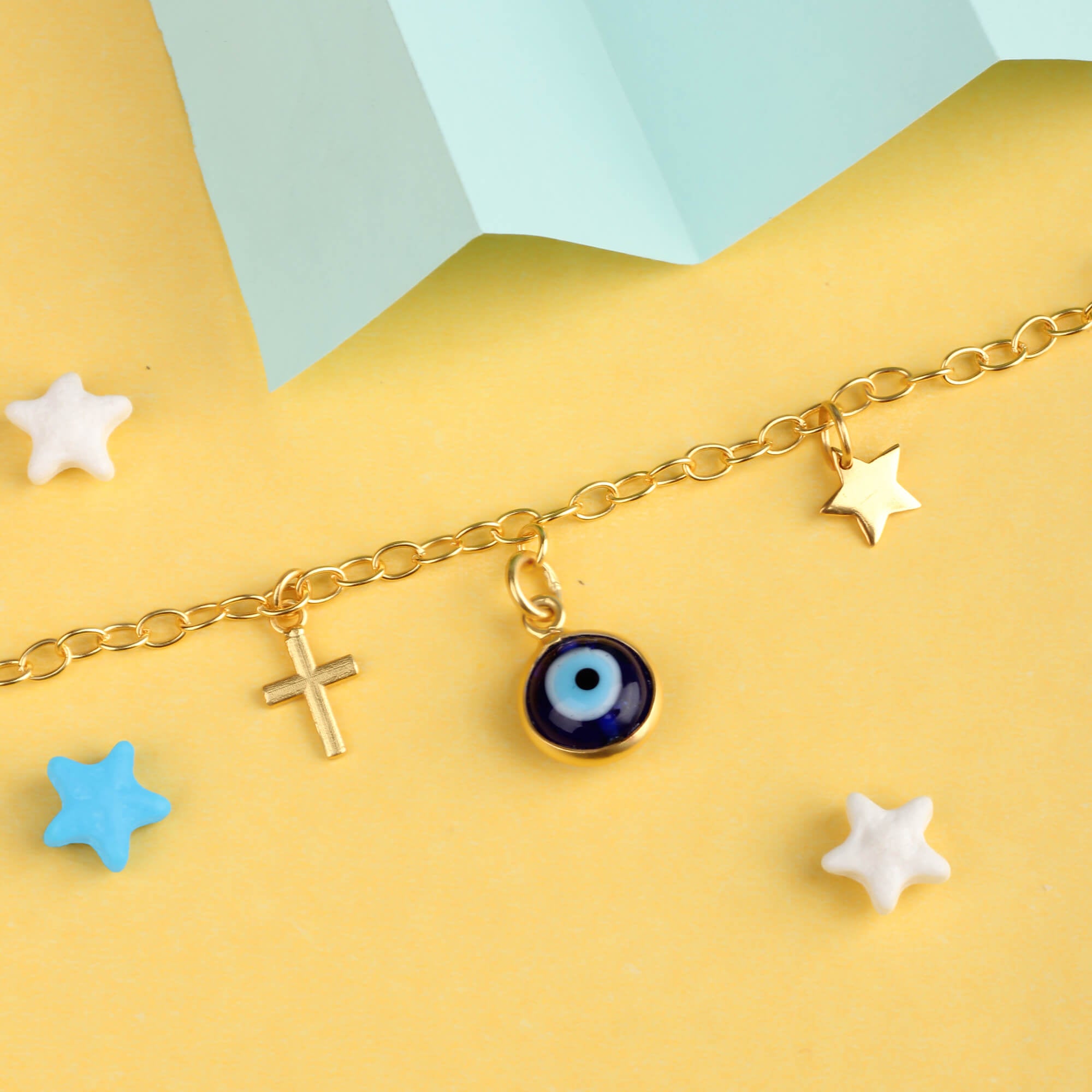 Guardian Angel Cherub Charm Bracelet in 9ct Gold — The Jewel Shop