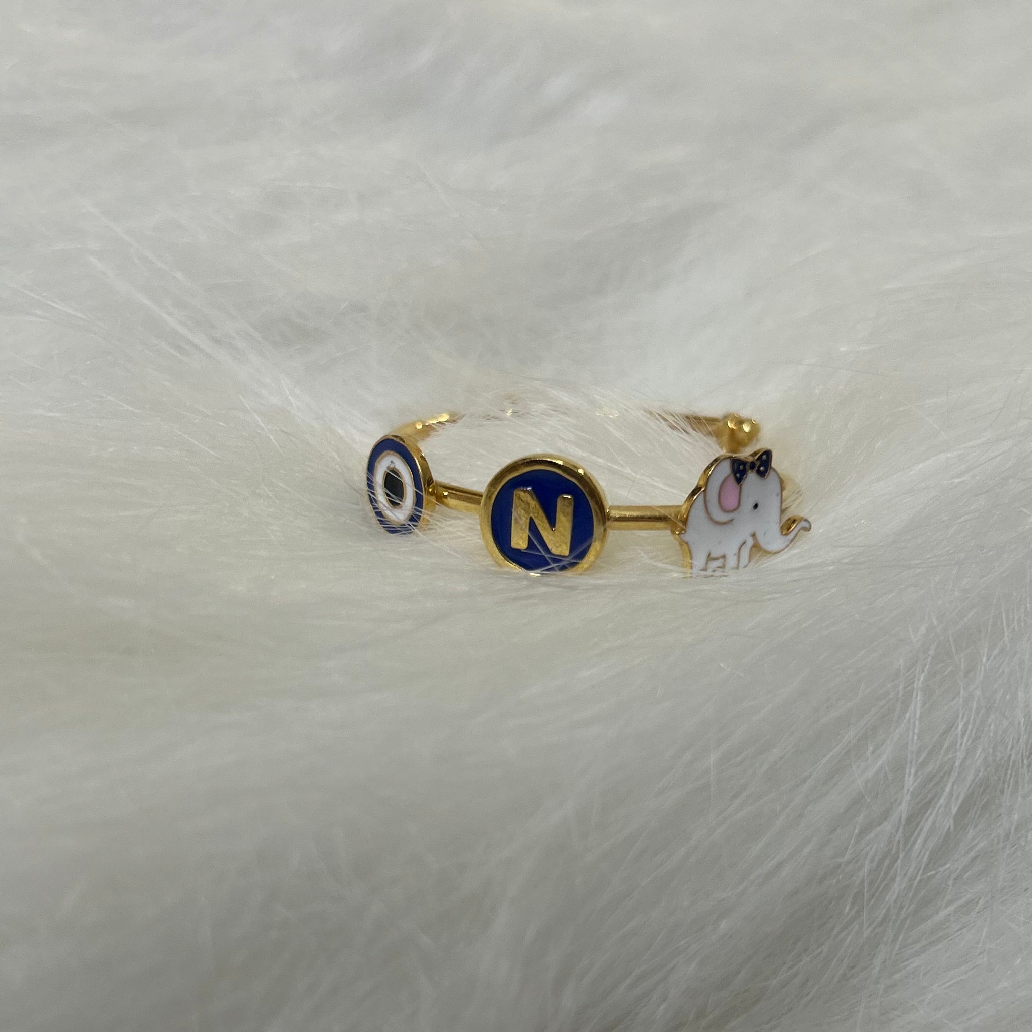 Evil Eye Elephant initial Bangle