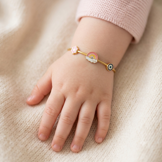 Translation missing: en.Flower Rainbow Evil Eye Bangle
