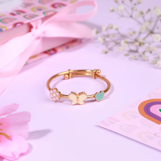 Translation missing: en.Flower Butterfly Heart Bangle