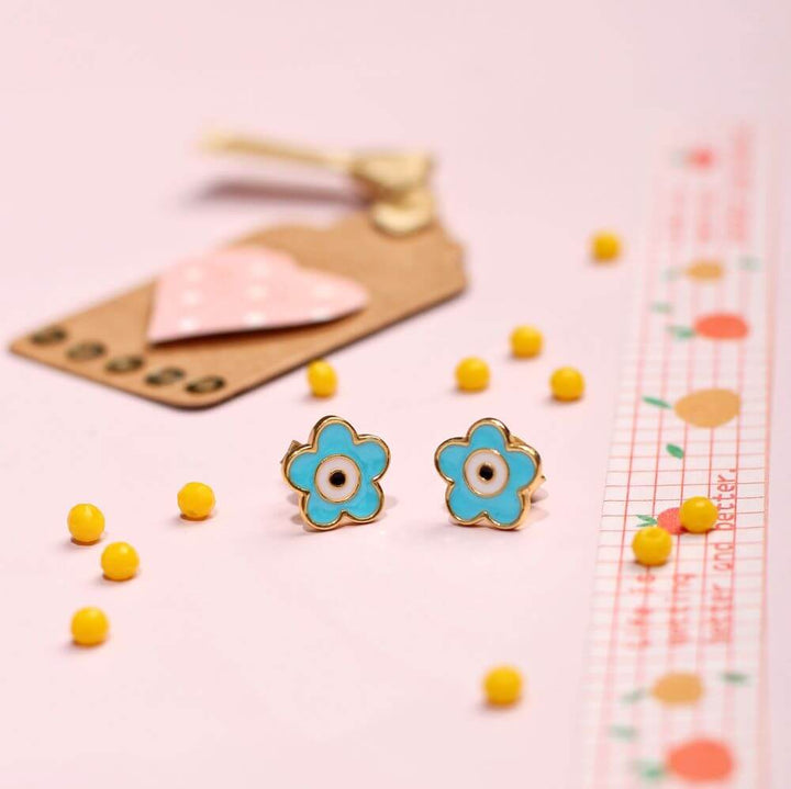 Translation missing: en.Blue Flower Earrings