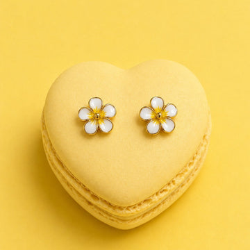 White Flower earrings